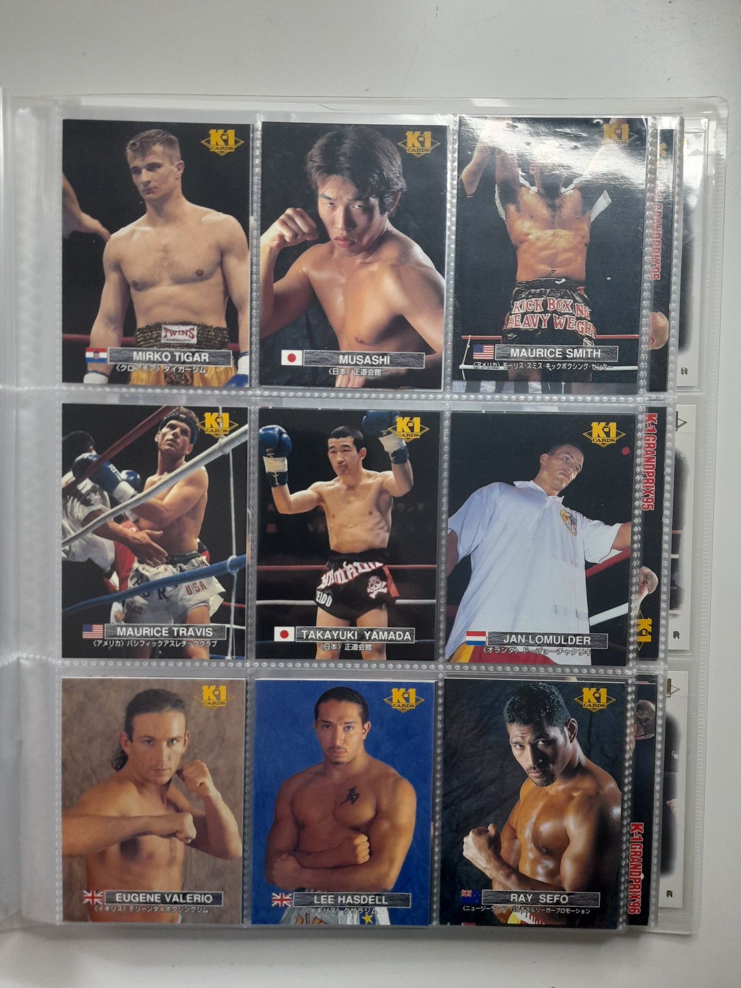 99% Complete 195x Card Base Set Bandai 1997 K-1 Kickboxing Official Trading Card Set