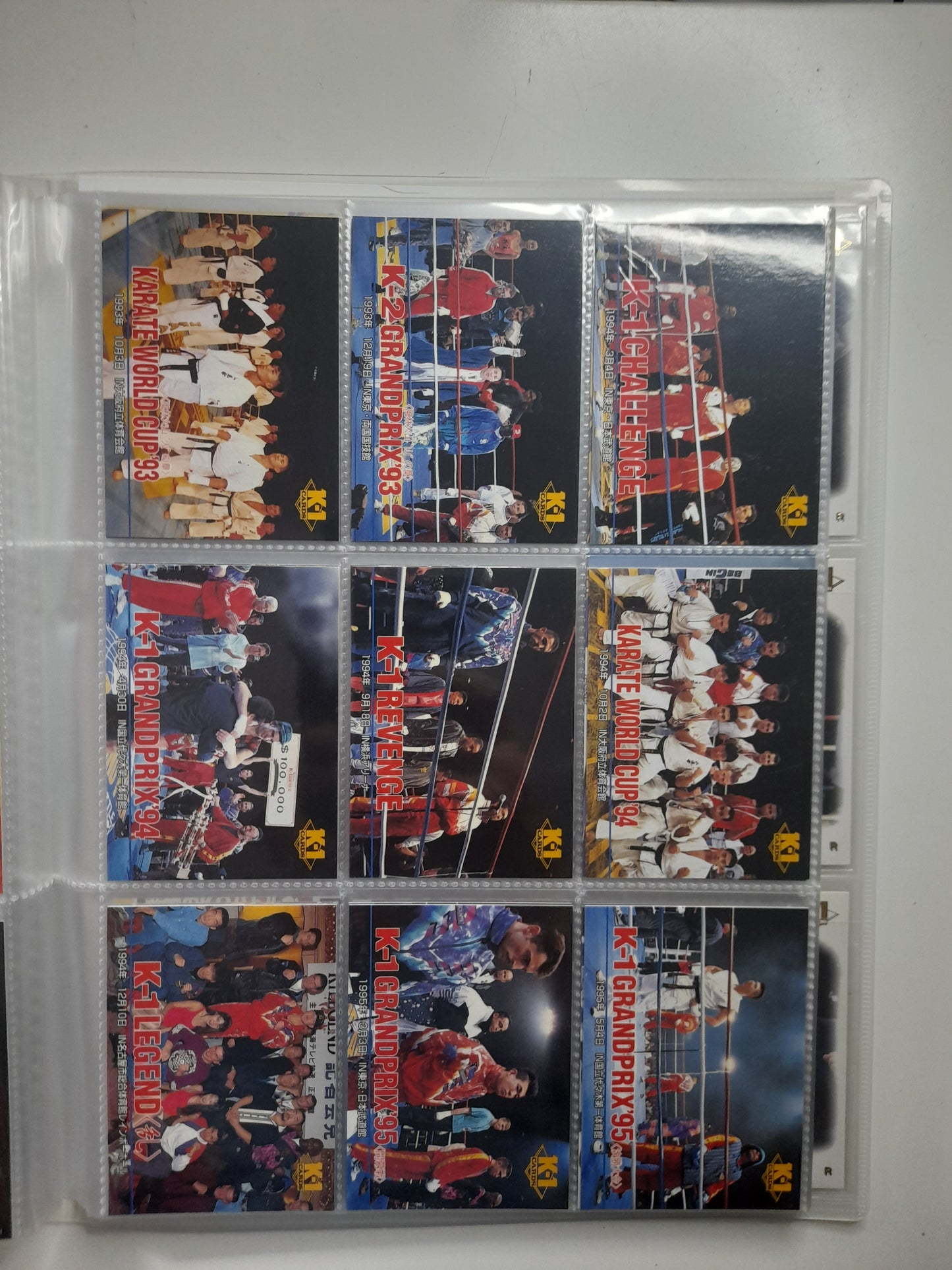 99% Complete 195x Card Base Set Bandai 1997 K-1 Kickboxing Official Trading Card Set