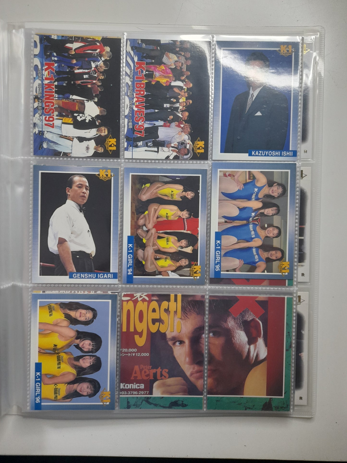 99% Complete 195x Card Base Set Bandai 1997 K-1 Kickboxing Official Trading Card Set