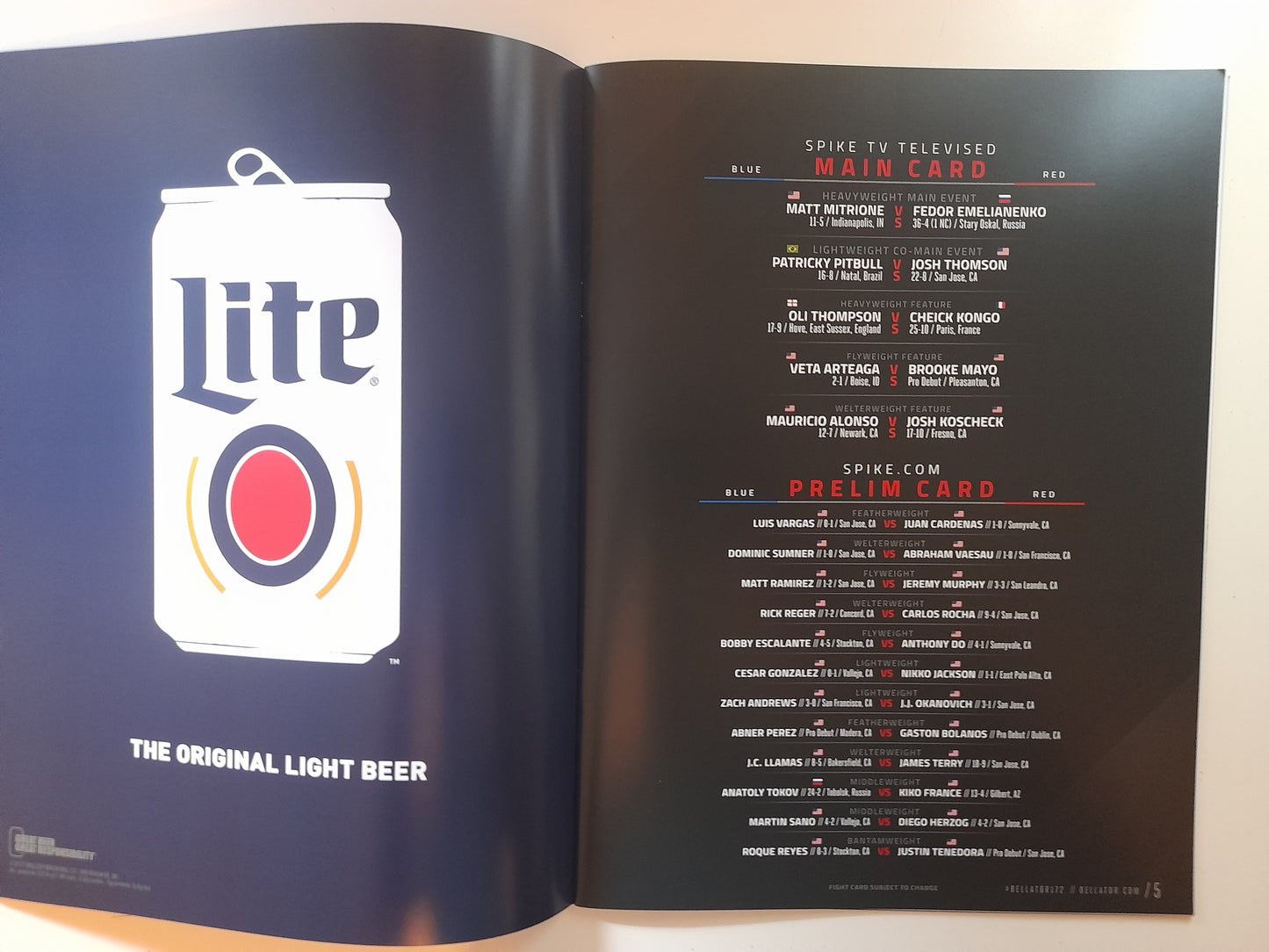 Bellator MMA 172 - Thomson Vs Pitbull (2017) - Official Event Program