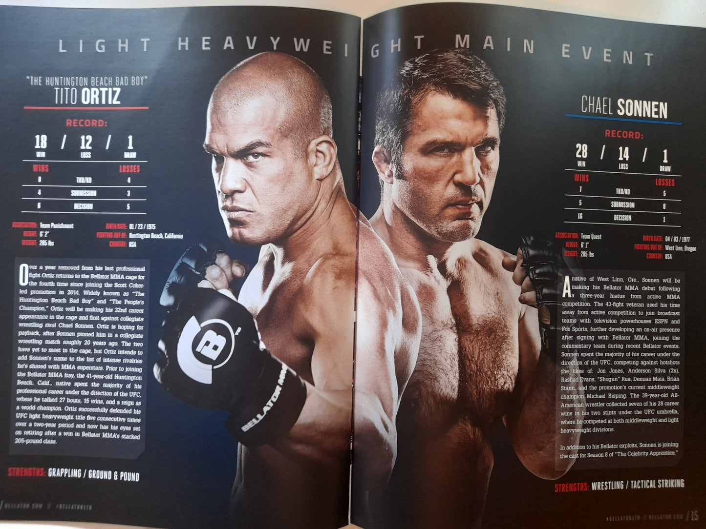 Bellator MMA 170 - Ortiz Vs Sonnen (2017) - Official Event Program