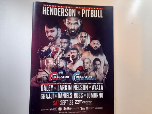 Bellator MMA 183  - Henderson Vs Pitbull (2017) - Official Event Program [SALE]