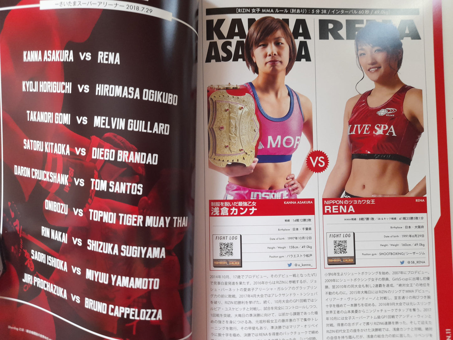 RIZIN Fighting Federation 11 & 12 (2018) - Official Dual Event Program