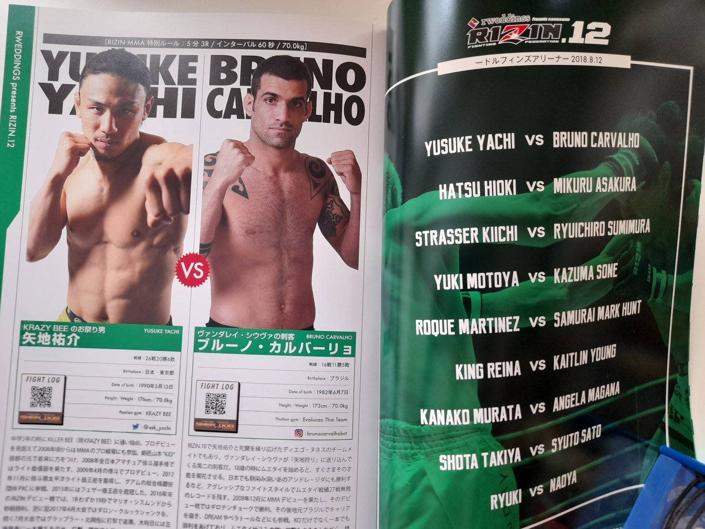 RIZIN Fighting Federation 11 & 12 (2018) - Official Dual Event Program