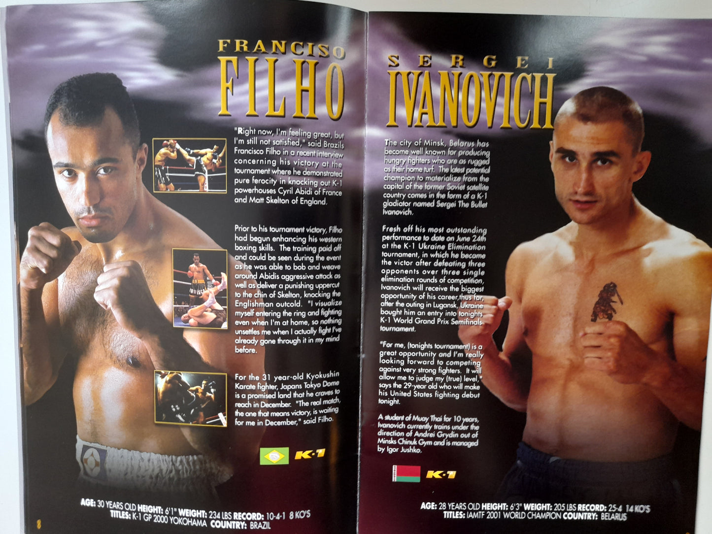 K-1 World Kickboxing World GP 2001 in Las Vegas - Battle at The Bellagio 1 (2001) - Official Event Program