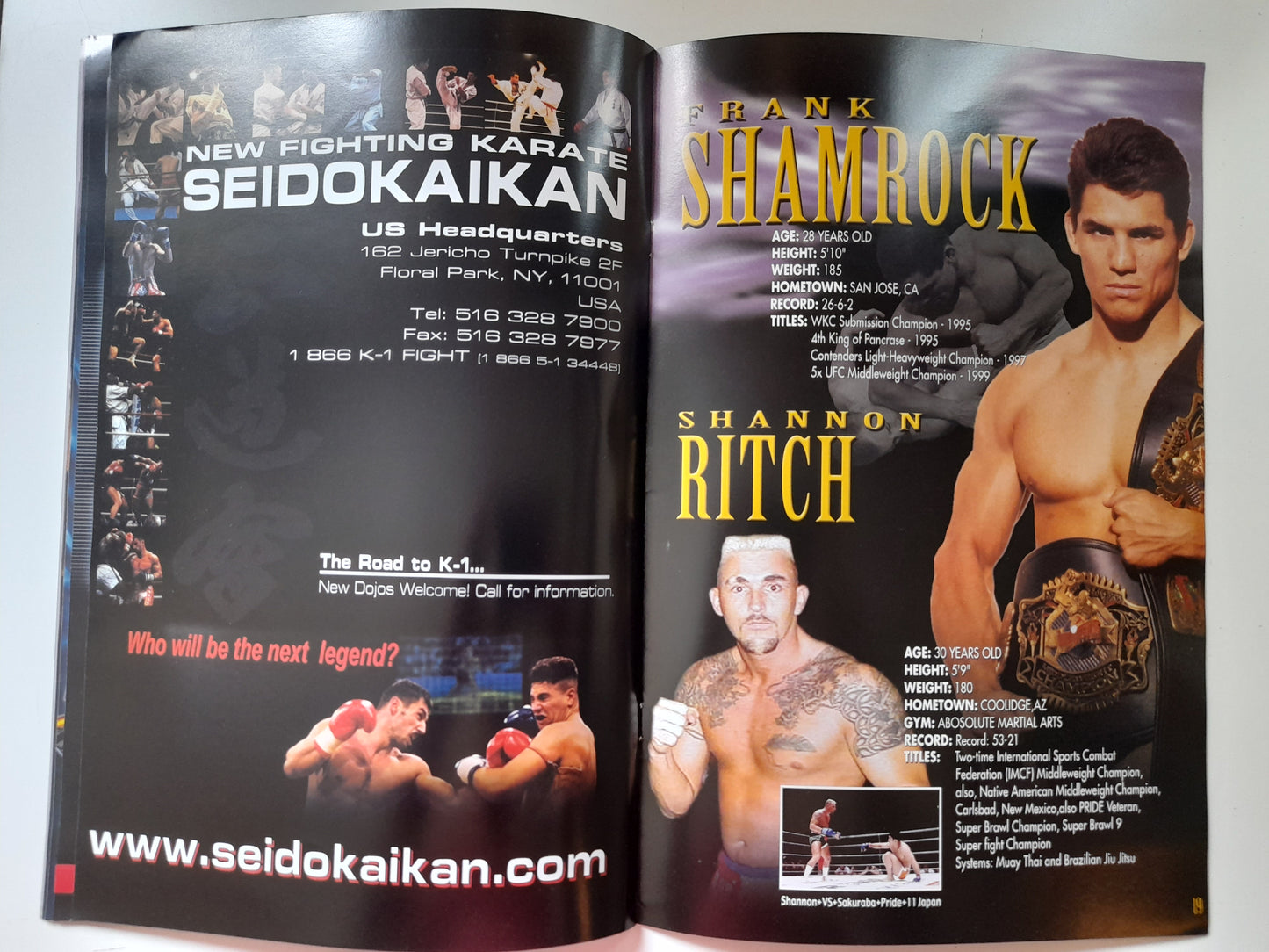 K-1 World Kickboxing World GP 2001 in Las Vegas - Battle at The Bellagio 1 (2001) - Official Event Program