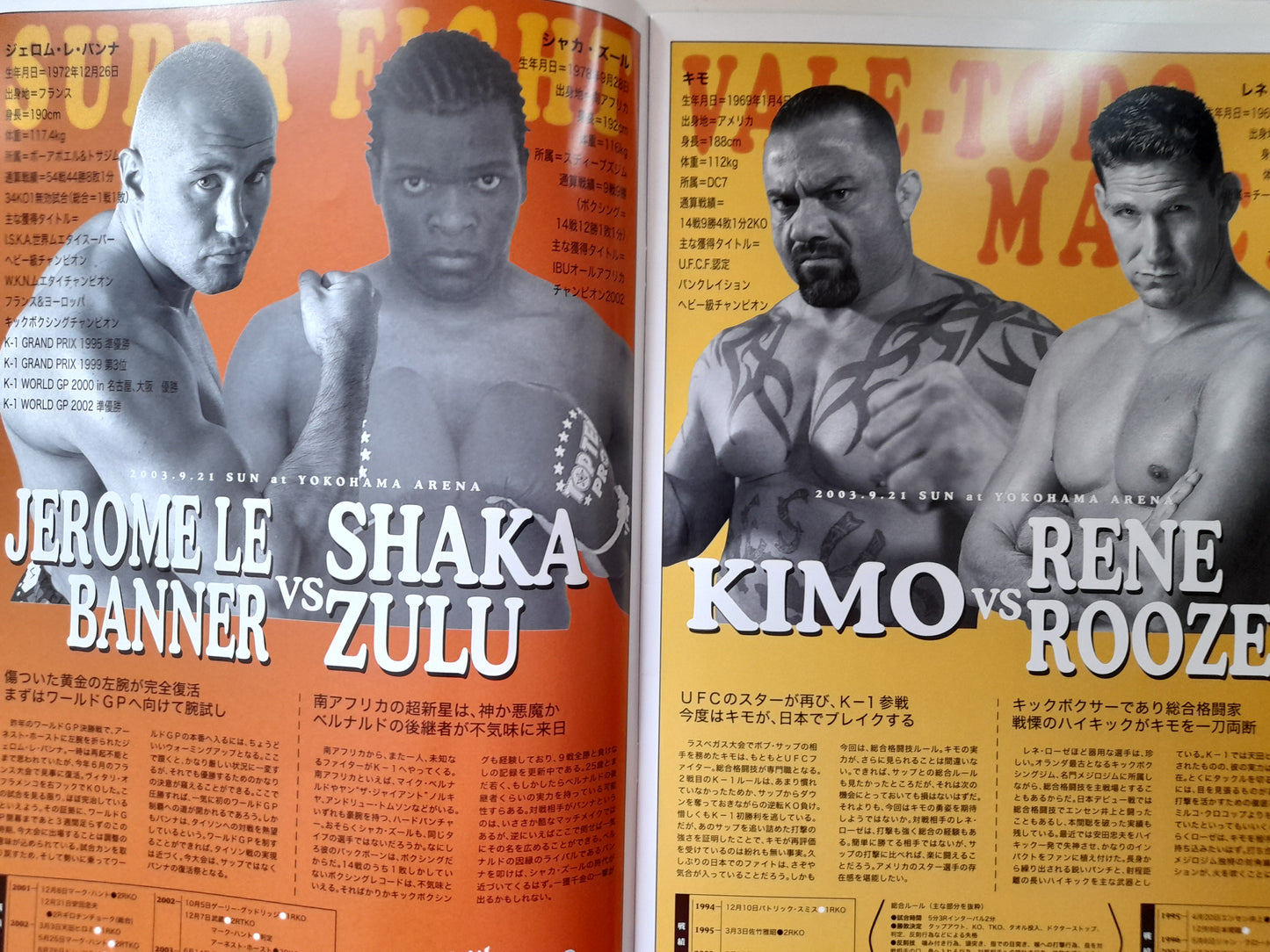 K-1 World Kickboxing - Survival (2003) - Official Event Program [AUTOGRAPHED]