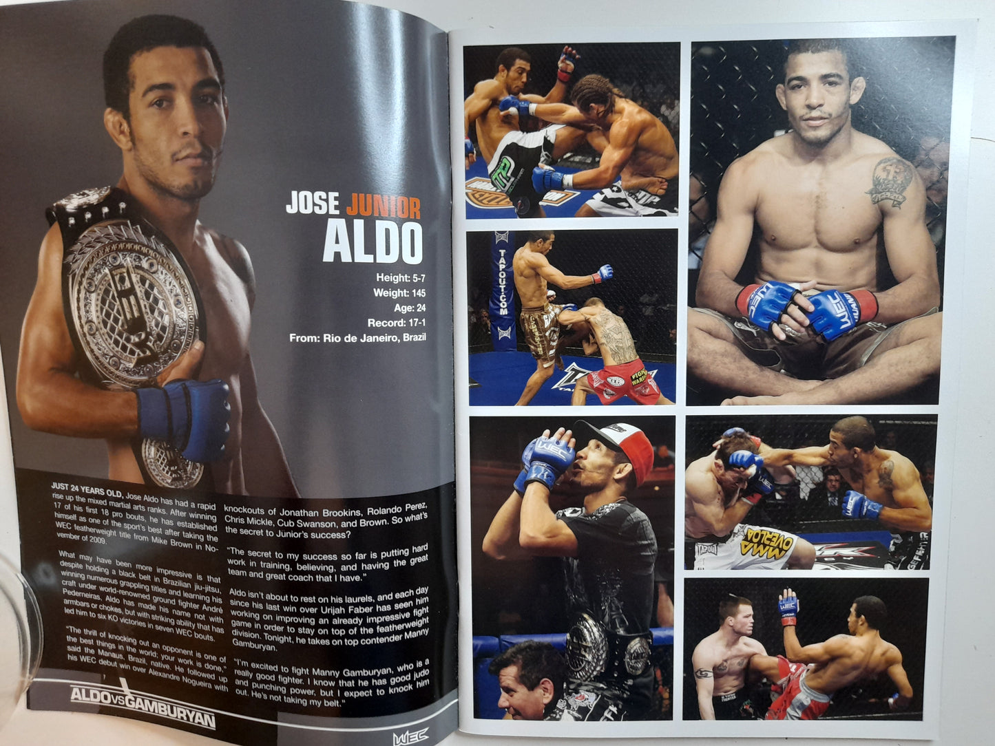 WEC World Extreme Cagefighting 51 - Aldo Vs Gamburyan (2010) - Official Event Program