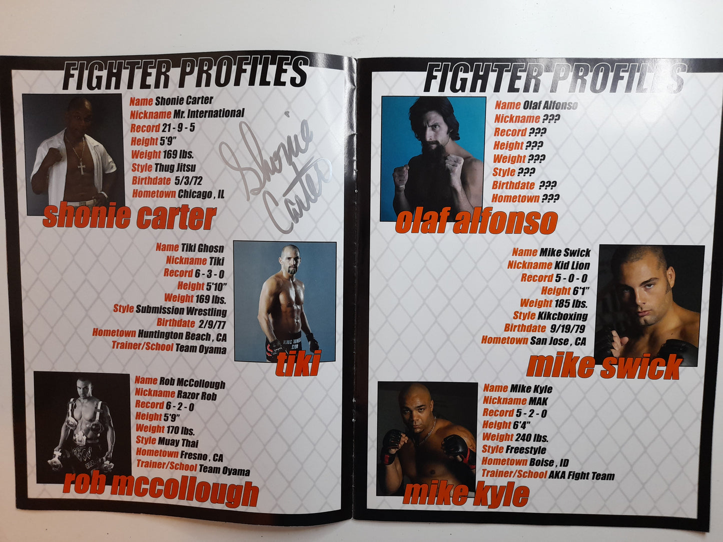 WEC World Extreme Cagefighting 9 - Cold Blooded (2005) - Official Event Program [AUTOGRAPHED]