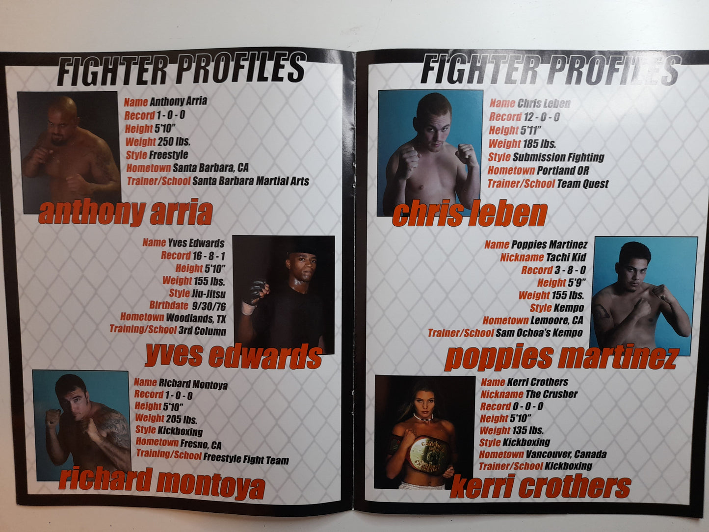 WEC World Extreme Cagefighting 9 - Cold Blooded (2005) - Official Event Program [AUTOGRAPHED]