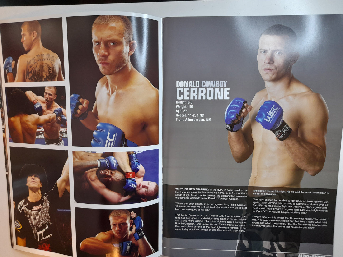 WEC World Extreme Cagefighting 48 - Aldo Vs Faber (2010) - Official Event Program