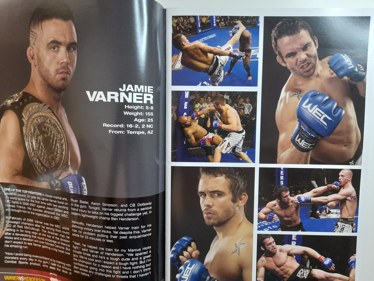 WEC World Extreme Cagefighting 46 - Varner Vs Henderson (2010) - Official Event Program [AUTOGRAPHED]