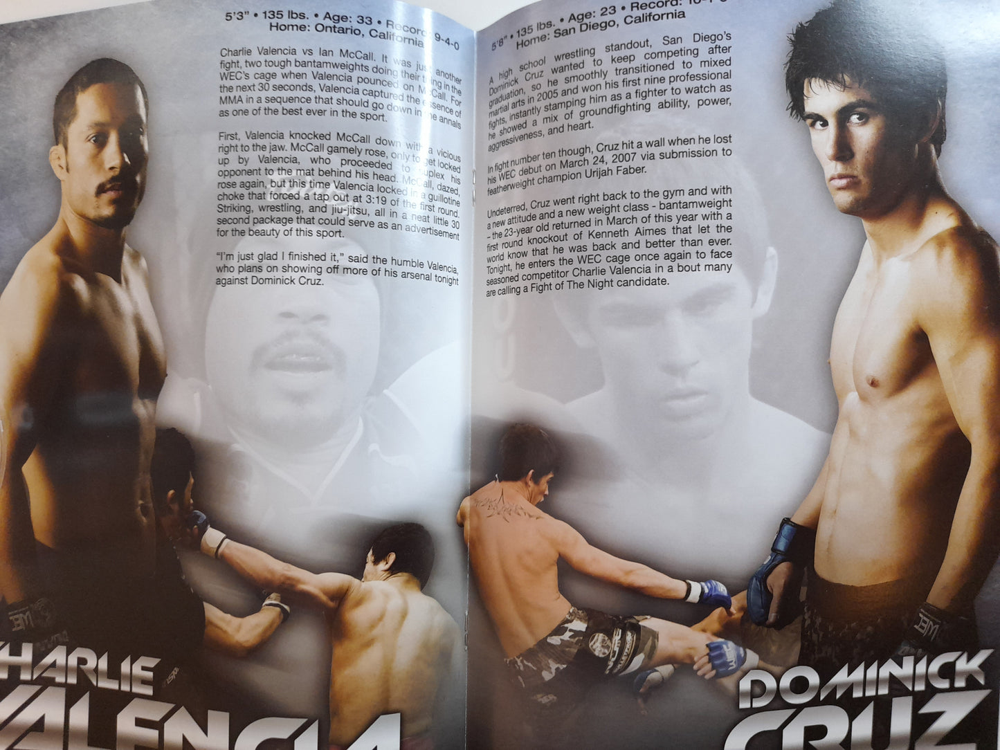 WEC World Extreme Cagefighting 34 - Faber Vs Pulver (208) - Official Event Program