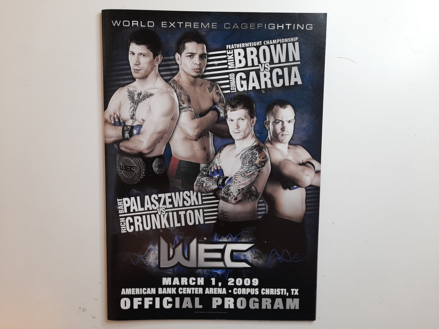 WEC World Extreme Cagefighting 39 - Brown Vs Garcia (2009) - Official Event Program