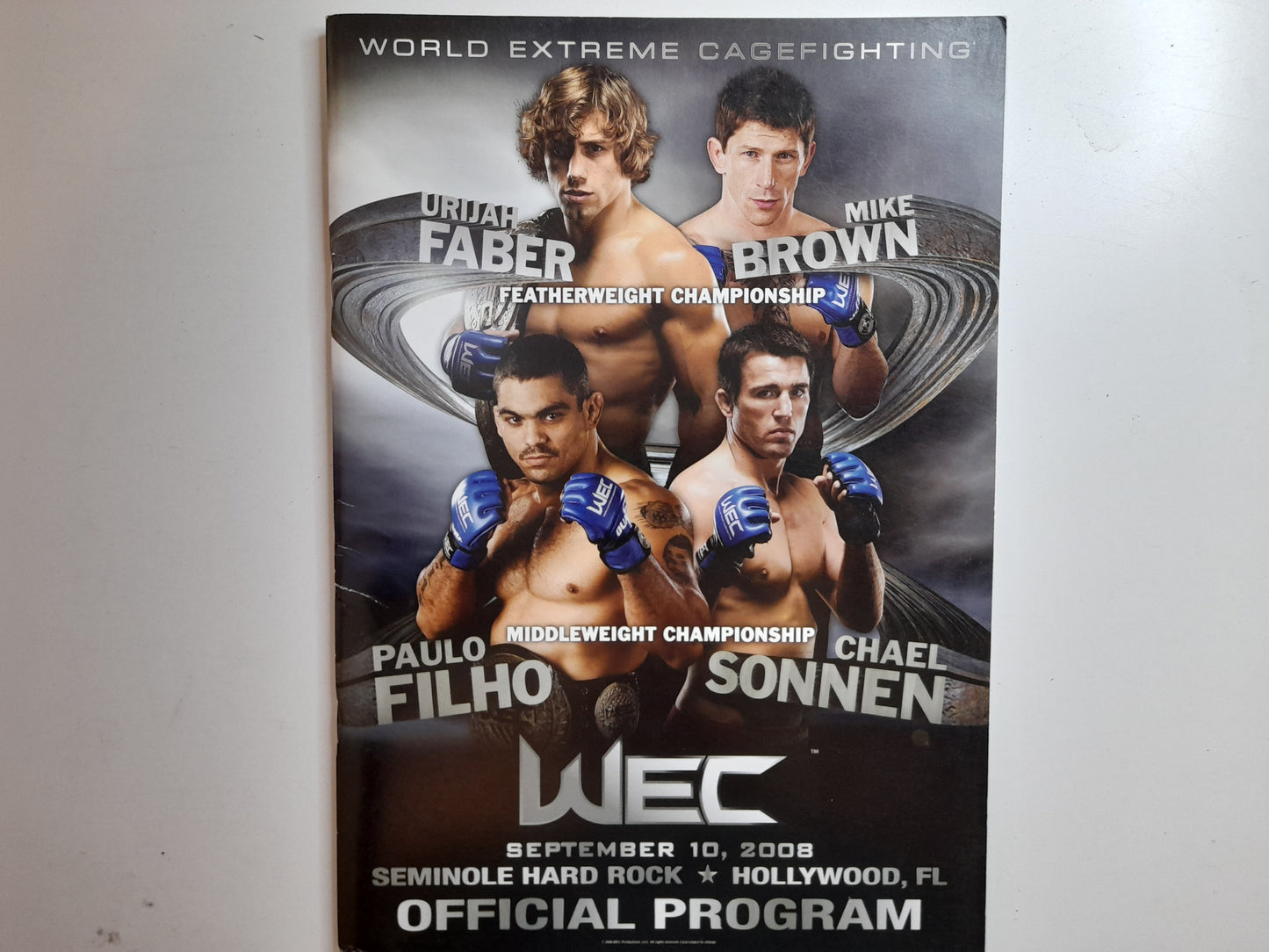 WEC World Extreme Cagefighting 36 - Faber Vs Brown (2008) - Official Event Program