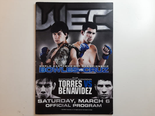 WEC World Extreme Cagefighting 47 - Bowles Vs Cruz (2010) - Official Event Program