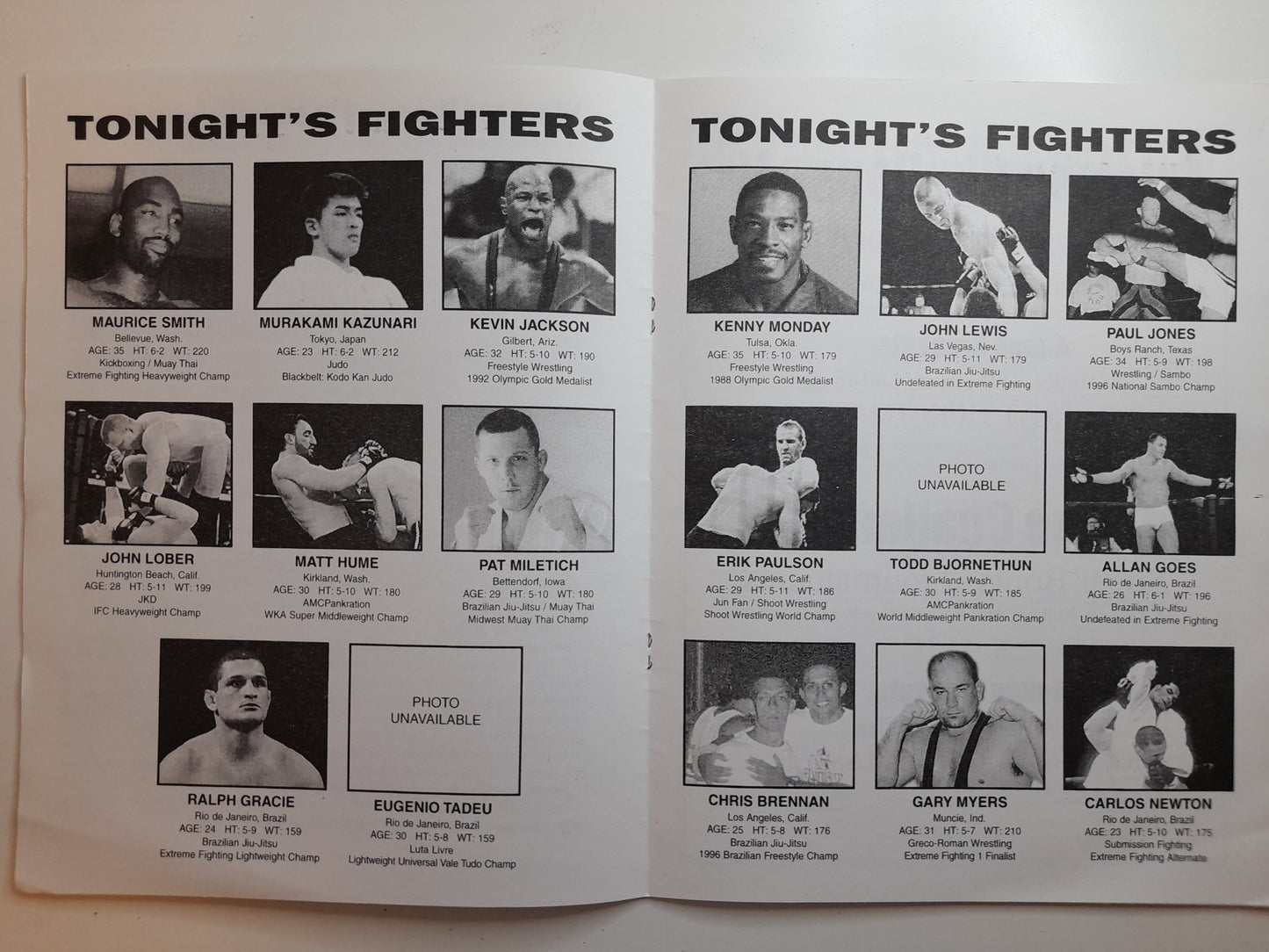 Battlecade Extreme Fighting 4 (1997) - Official Event Program