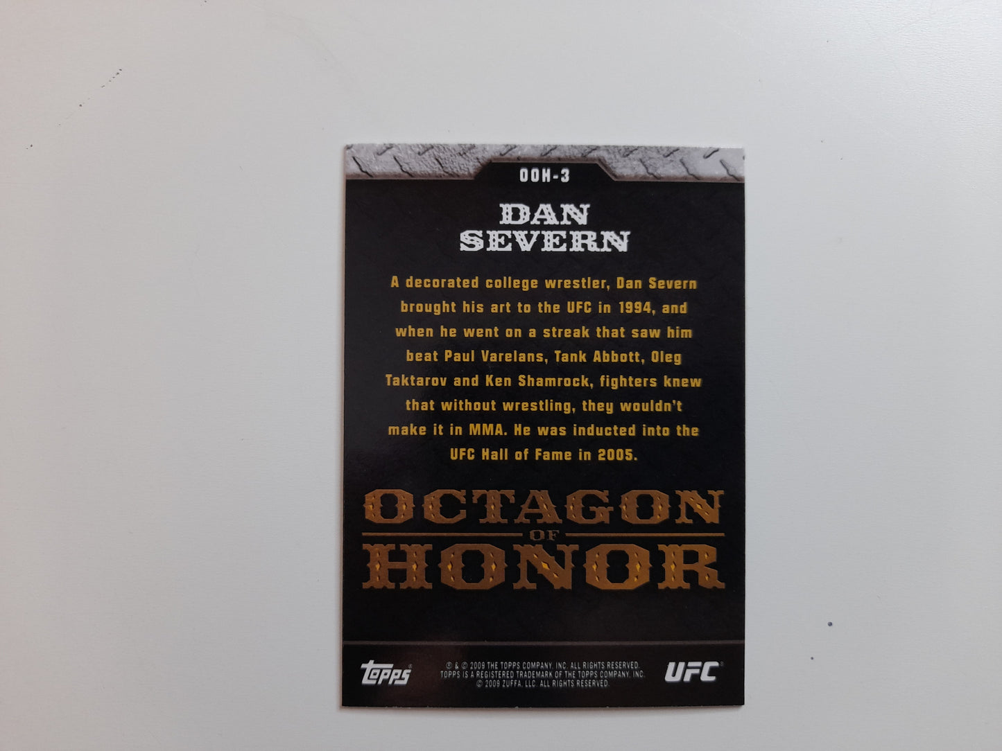 Dan "The Beast" Severn #OOH-3 - Topps Octagon of Honor 2009 -  Official Trading Card