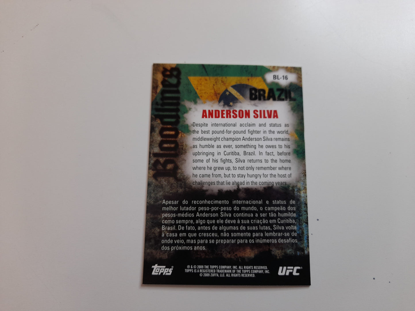 Anderson "the Spider" Silva #BL-16 - Topps Bloodlines 2009 -  Official Trading Card