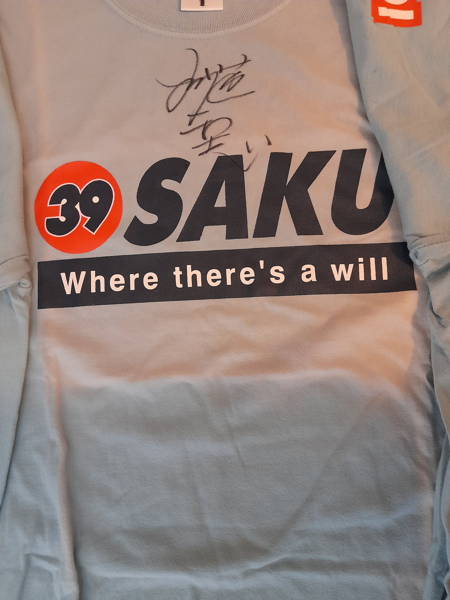 Kazushi "The Gracie Hunter" Sakuraba Autographed T-Shirt - Blue - Size M [AUTOGRAPHED] [SALE]