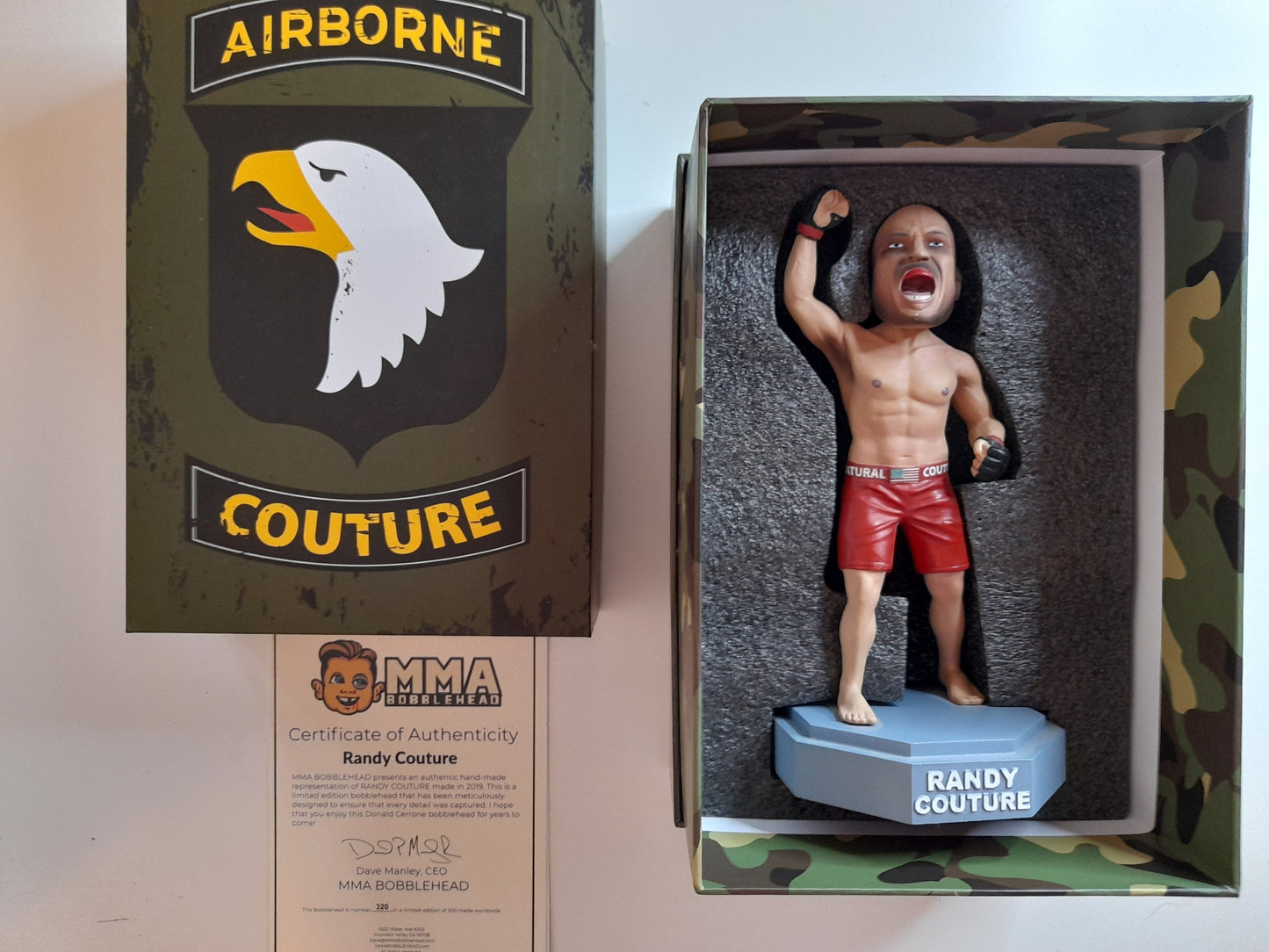 Randy "The Natural" Couture - Boxed Deluxe Hand Painted Bobblehead