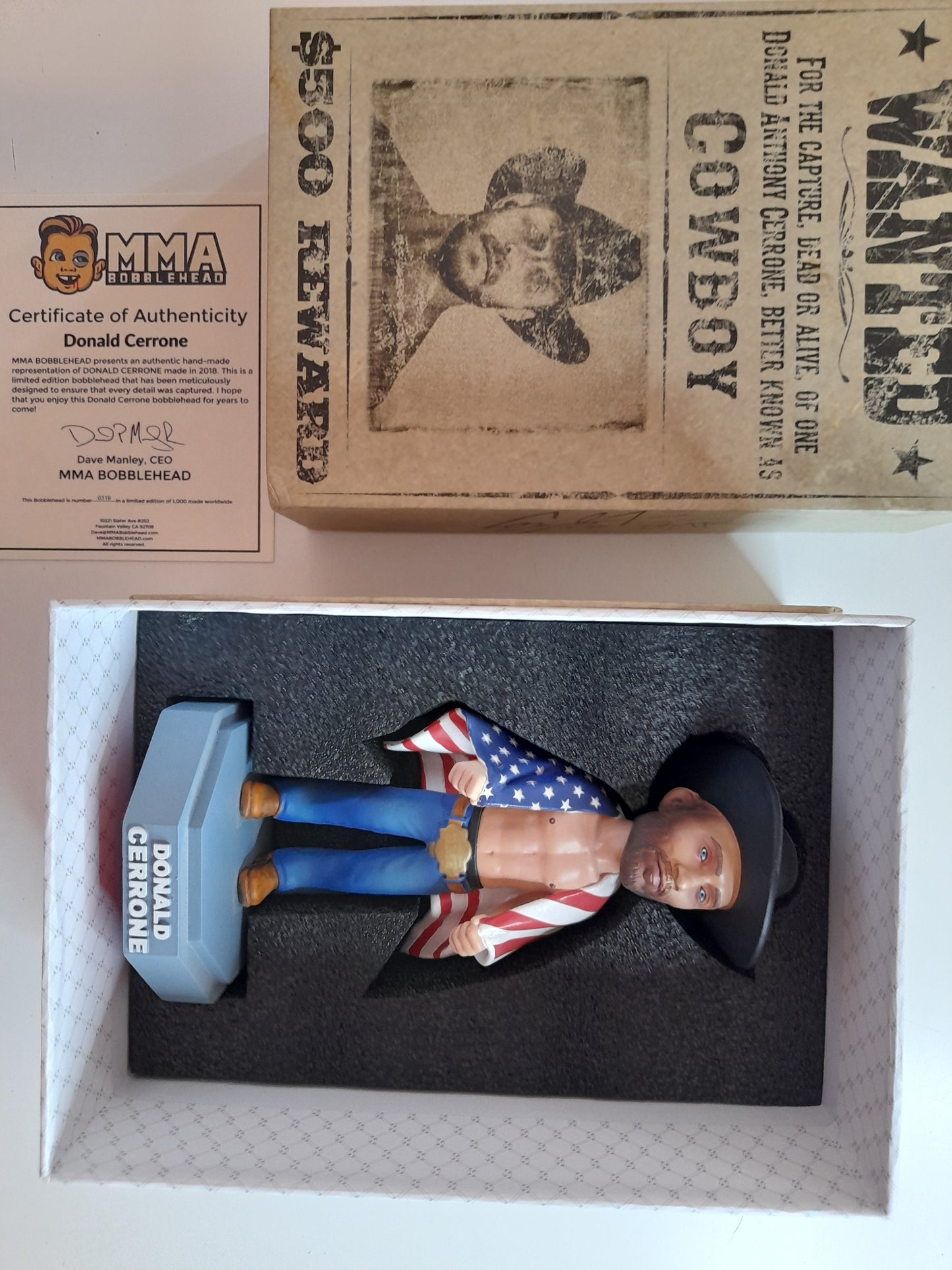 Donald Cowboy Cerrone - Boxed Deluxe Hand Painted Bobblehead