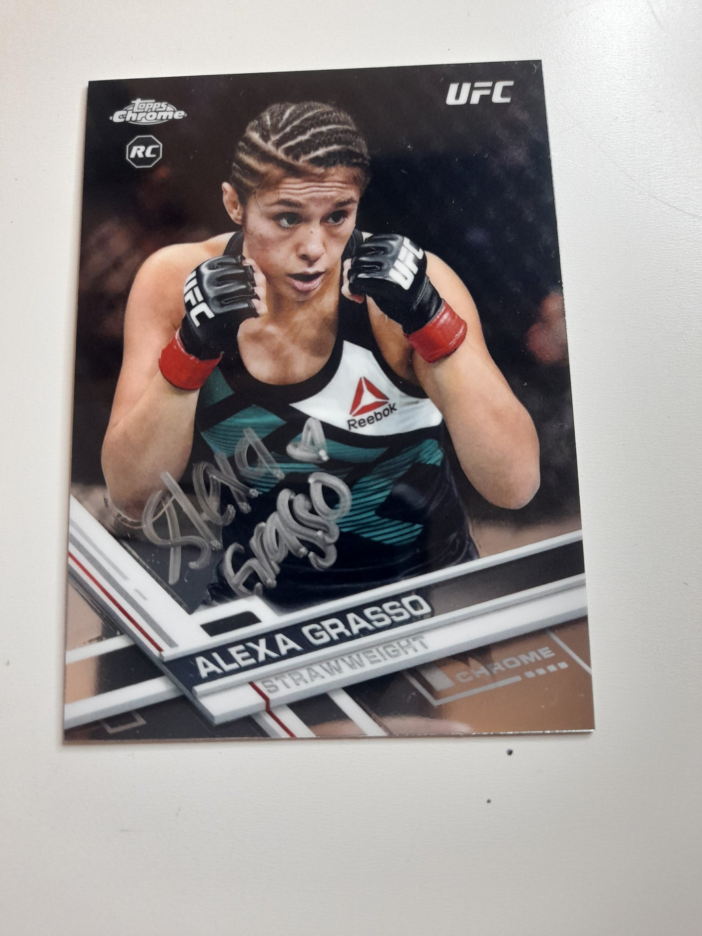 Alexa Grasso Hand Signed Rookie Card #85 - Official Topps 2017 UFC Chrome Trading Card [AUTOGRAPHED]