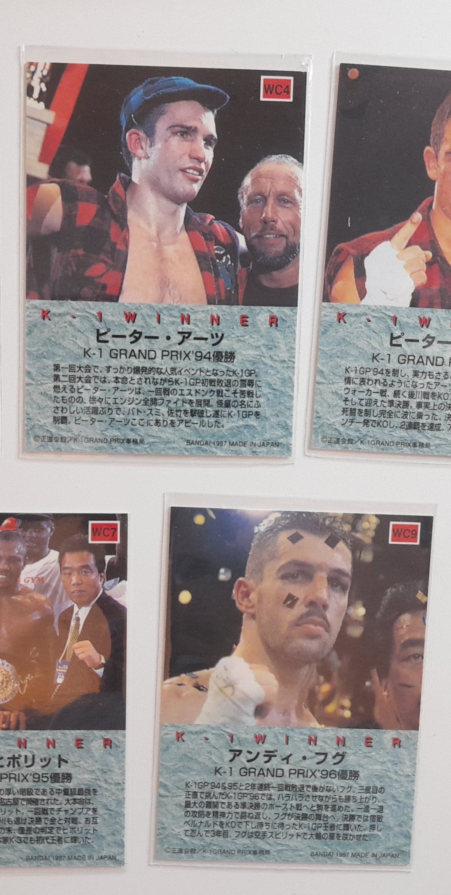 2x Special K-1 Winner Card WC4 & WC9 - Bandai 1997 K-1 Kickboxing Official Trading Card Set