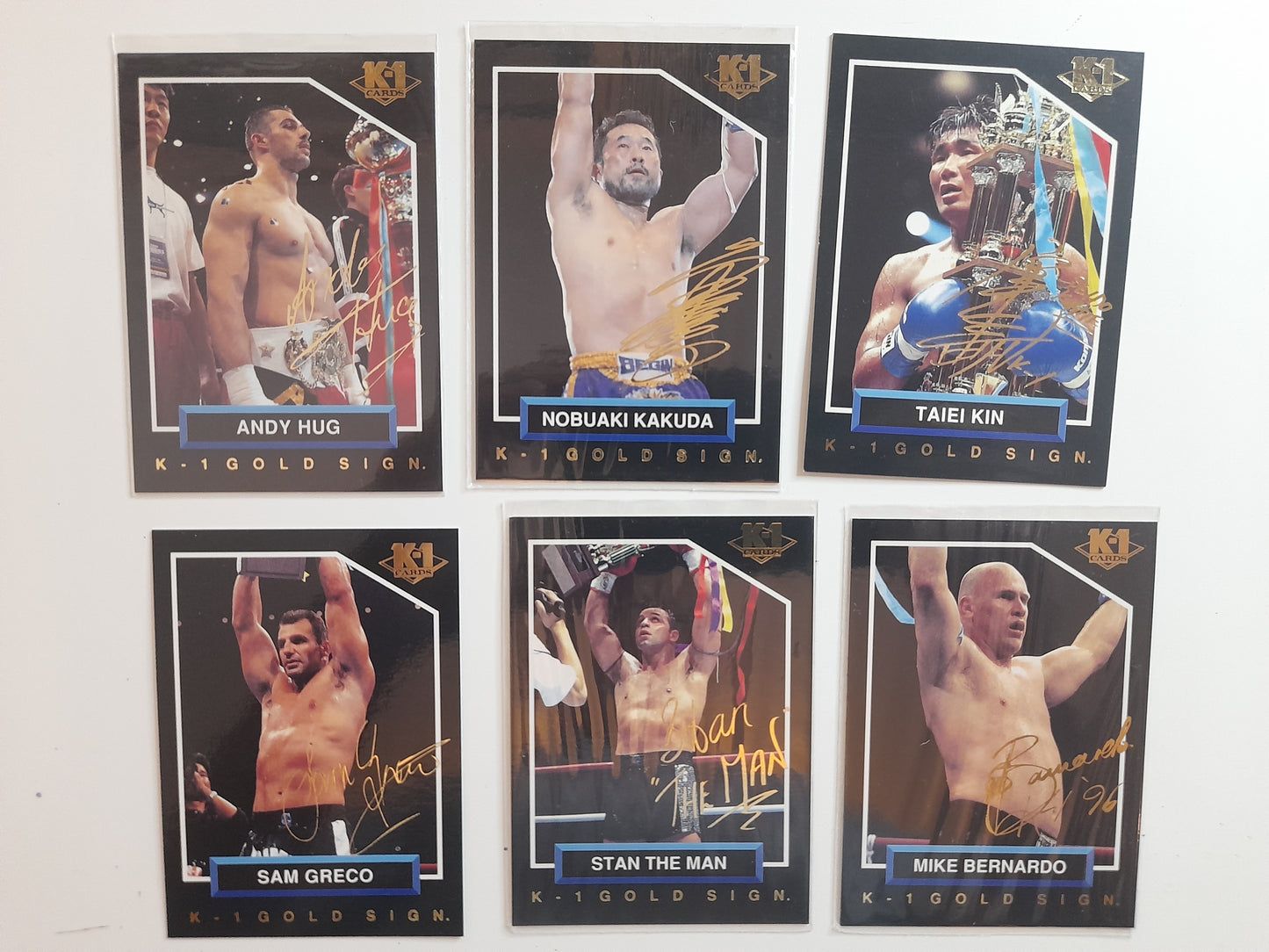 5x "Gold Autograph" Special Card Bundle - Bandai 1997 K-1 Kickboxing Official Trading Card Set