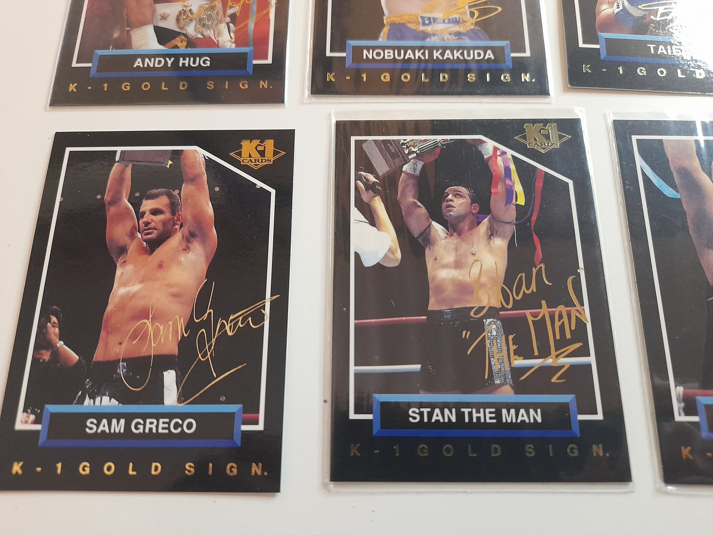 5x "Gold Autograph" Special Card Bundle - Bandai 1997 K-1 Kickboxing Official Trading Card Set