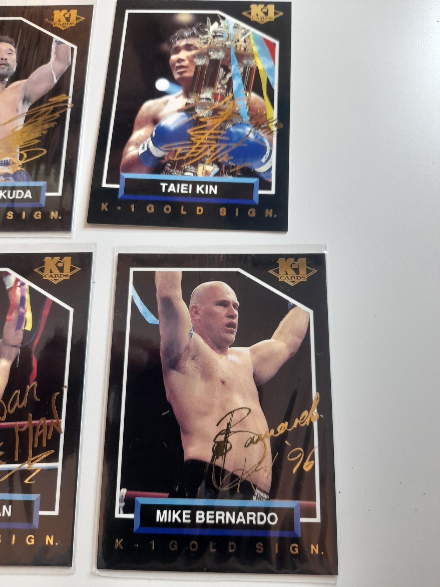 5x "Gold Autograph" Special Card Bundle - Bandai 1997 K-1 Kickboxing Official Trading Card Set