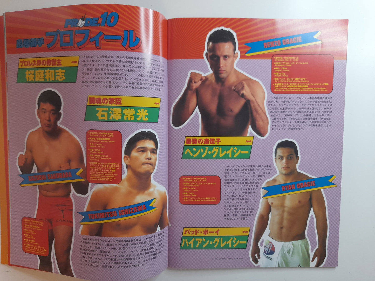 Pride Fighting Championship 10 - Return of the Warriors (2000) - Official Event Program