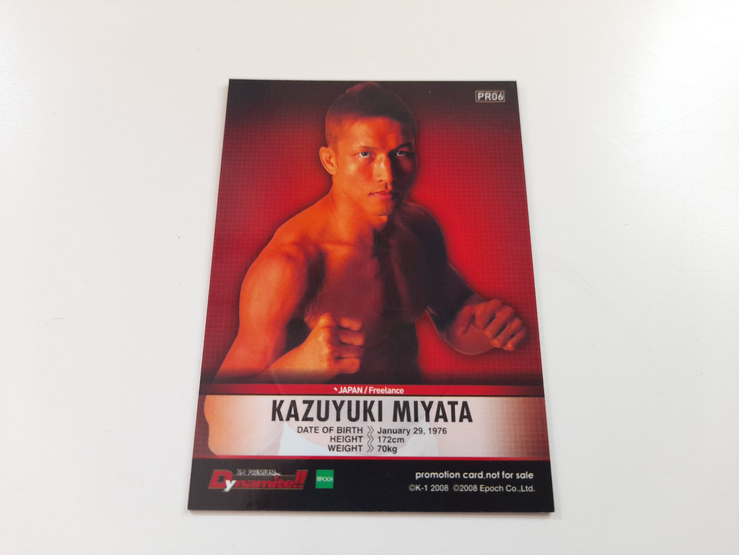 Kazuyuki Miyata Hand Signed Stamped Special Promo Card #PR06 - Epoch 2008 K-1 Premium DYNAMITE!! Official Trading Cards