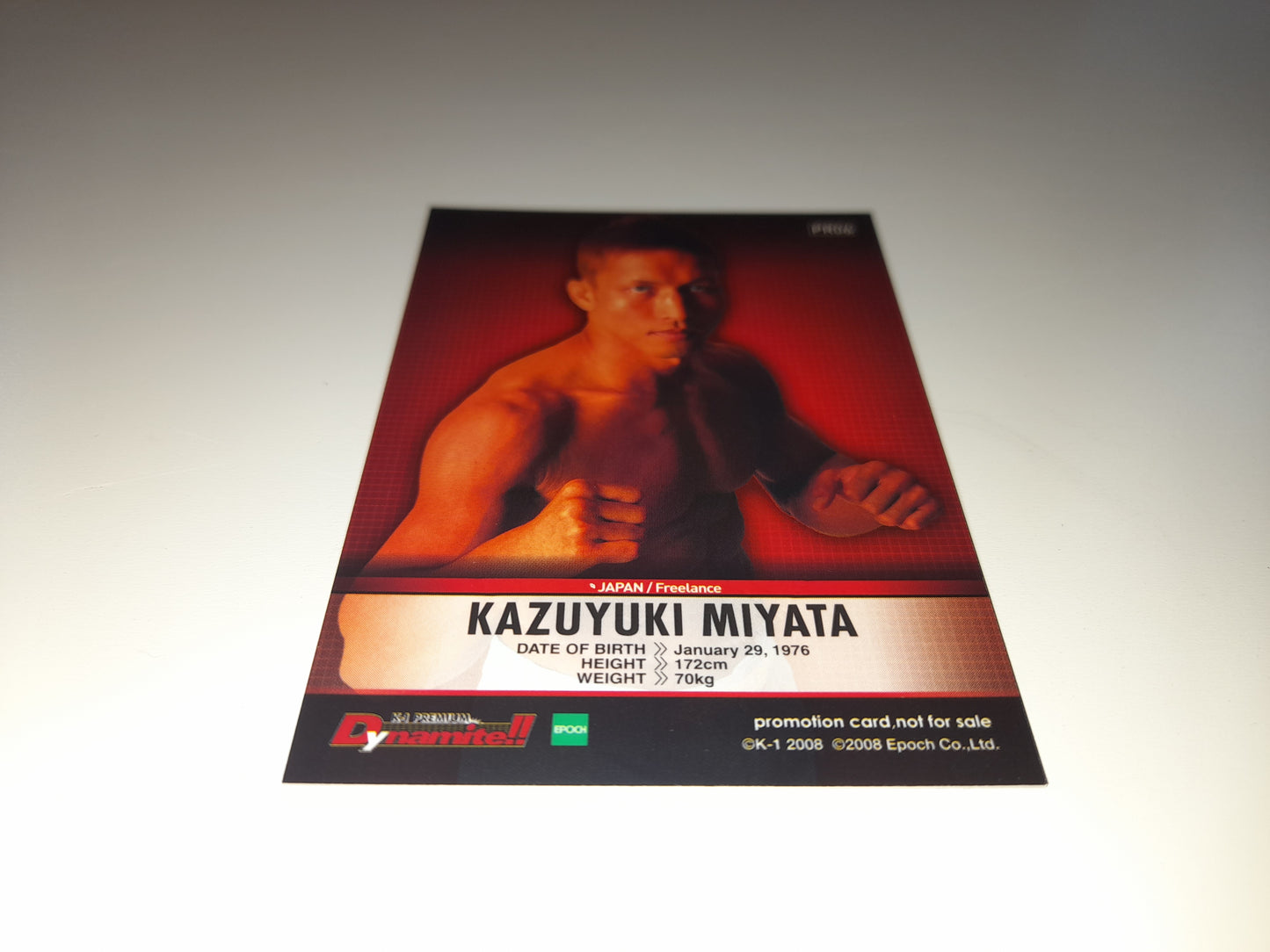 Kazuyuki Miyata Hand Signed Stamped Special Promo Card #PR06 - Epoch 2008 K-1 Premium DYNAMITE!! Official Trading Cards