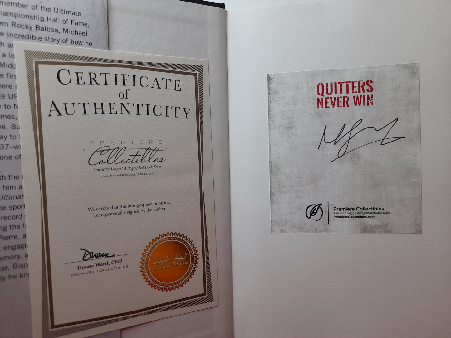 Michael Bisping- Quitters Never Win (2019) - Hardcover Book [AUTOGRAPHED]