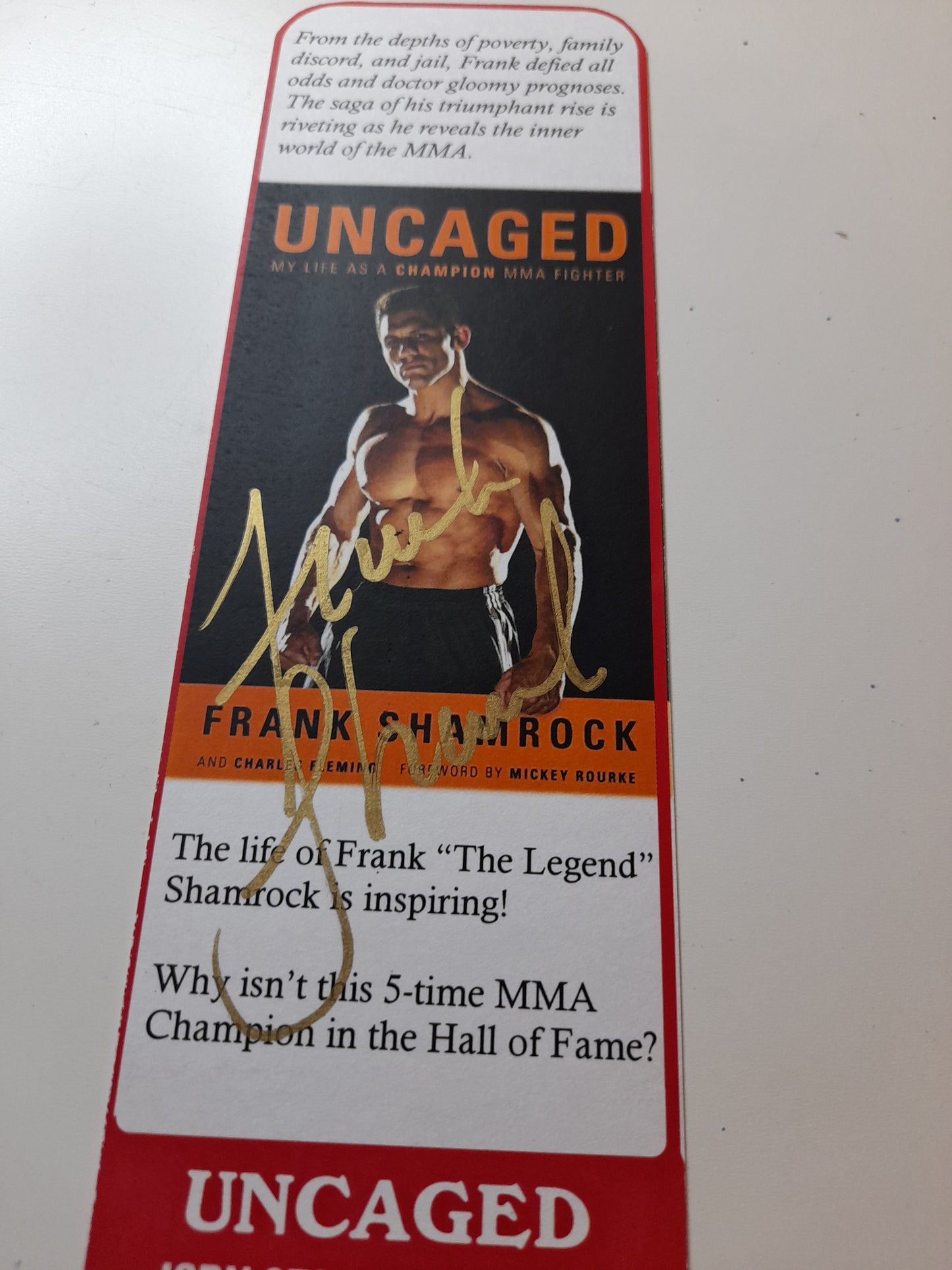 Frank Shamrock Autographed Uncaged Paper Bookmark [AUTOGRAPHED]