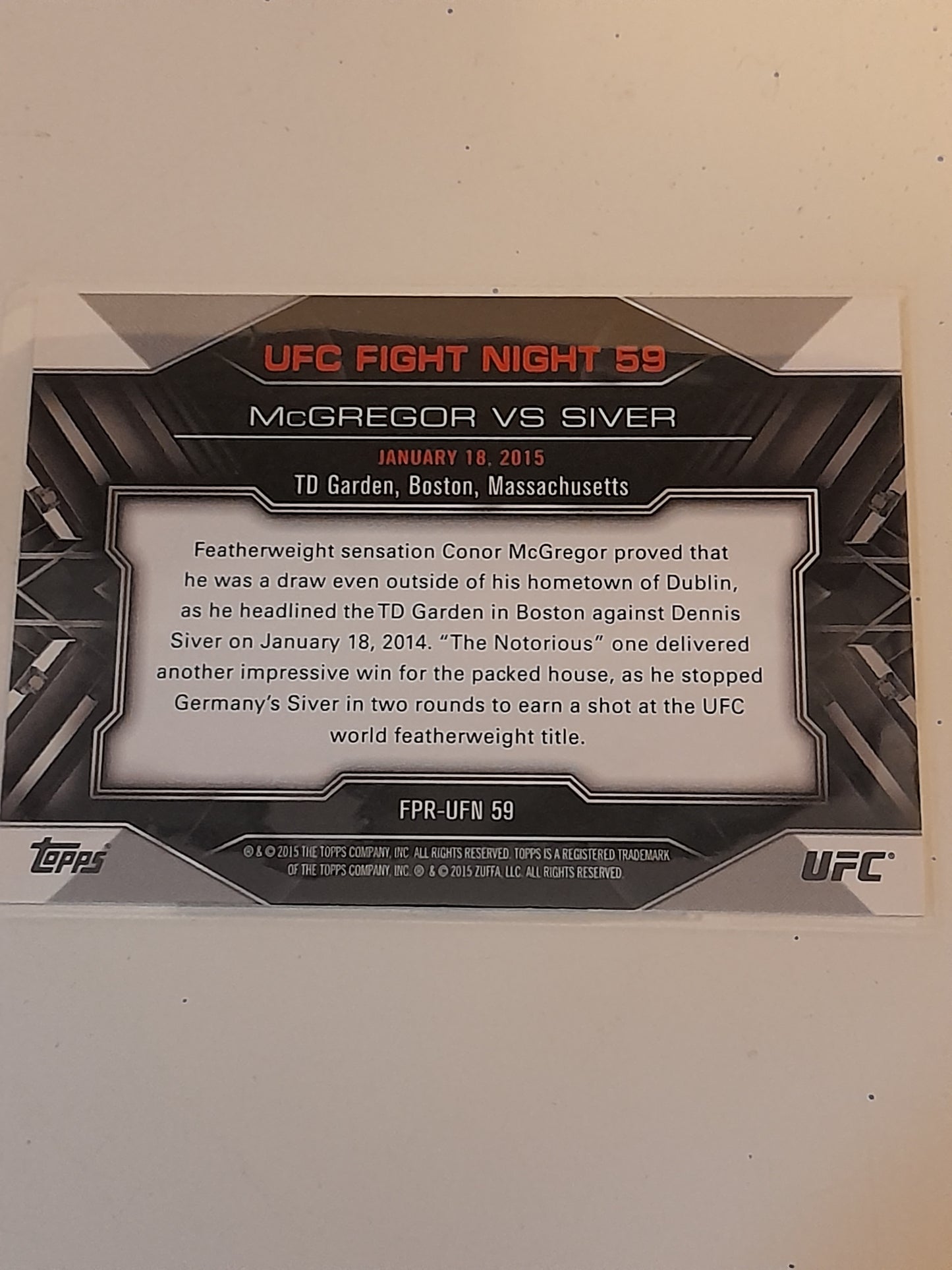 UFC Fight Night 59 - #FPR-UFN59 - Topps Fight Poster Review 2015 -  Official Trading Card