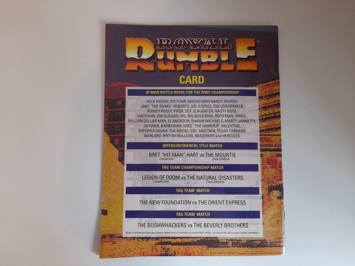 WWF Royal Rumble 1992 - Official Event Program