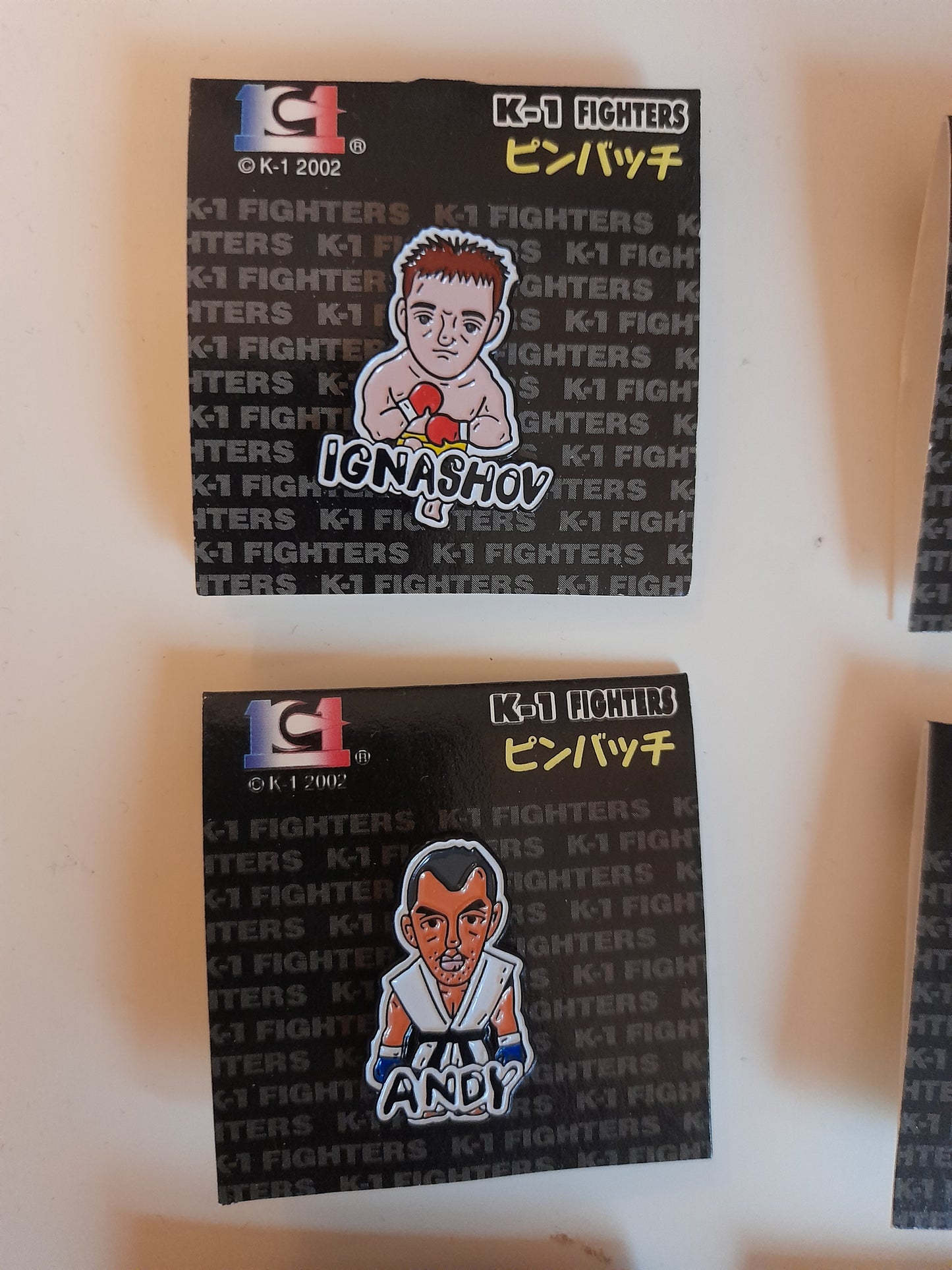 6x K-1 Kickboxing Fighters Official Pin Badges (2002)