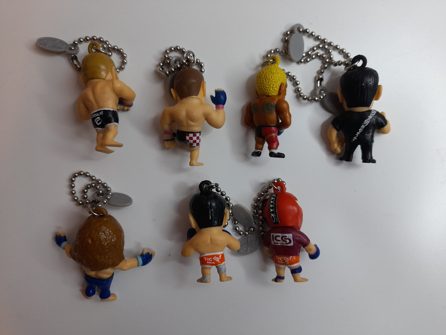 Complete Set of 7x Pride FC Mini Fighter Keychains (Loose) - Official Pride Fc Keychain