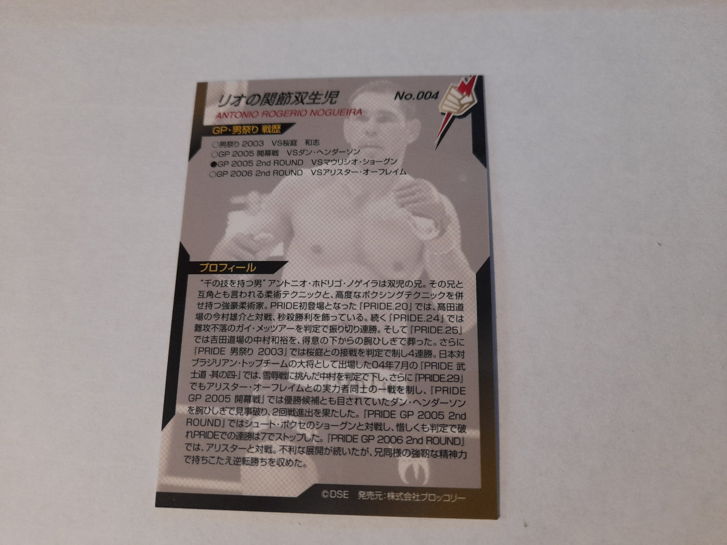 Pride FC DSE 2006 Official Trading Card - #004 Antonio Rogerio Nogueira