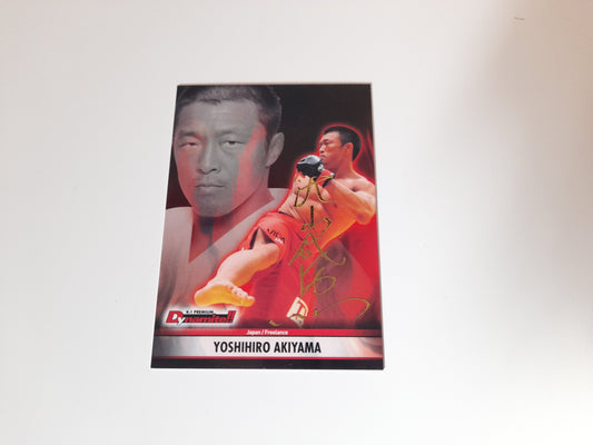 Yoshihiro Akiyama #18 - Gold Autograph Card #04/10 - Epoch K-1 Premium Dynamite!! 2008 Official Trading Cards