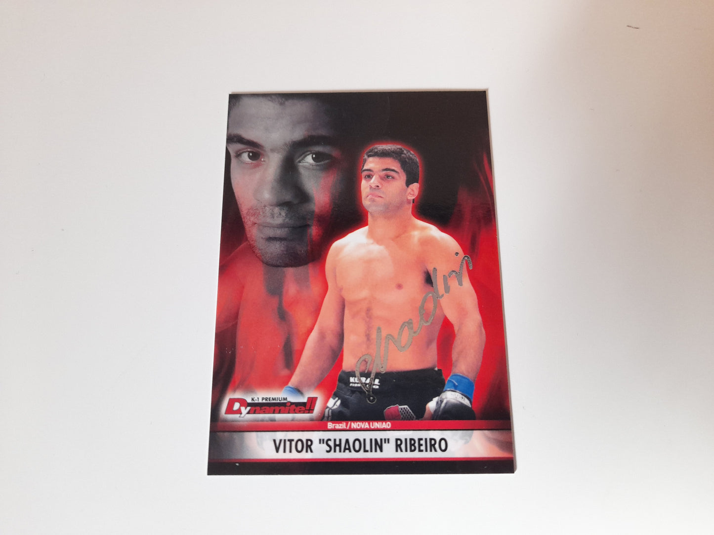 Vitor Shaolin Ribeiro #10 - Silver Autograph Card #45/70 - Epoch K-1 Premium Dynamite!! 2008 Official Trading Cards