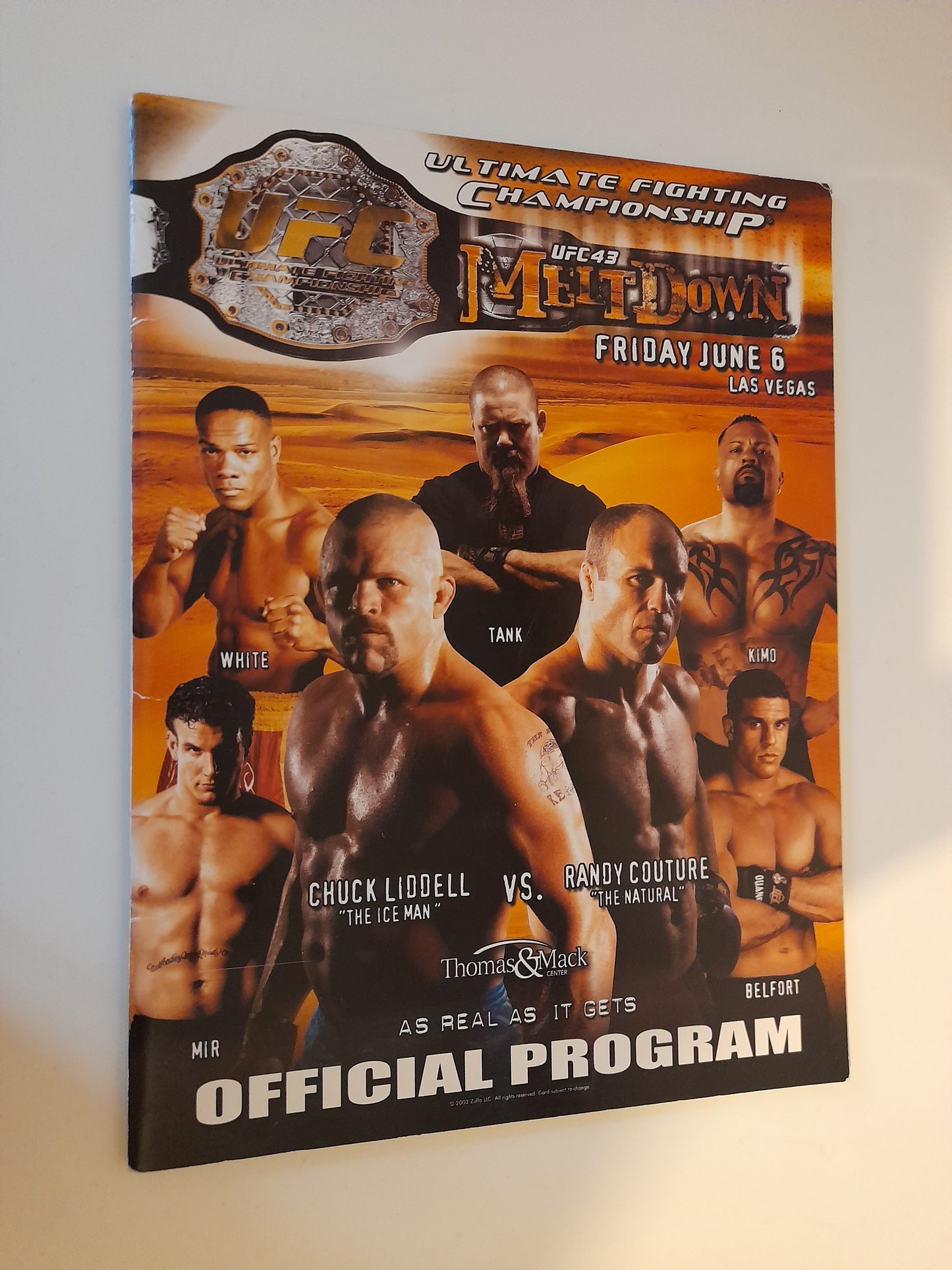 UFC 43 - Meltdown -  Randy Couture Vs Chuck Liddell (2003) - Official Event Program