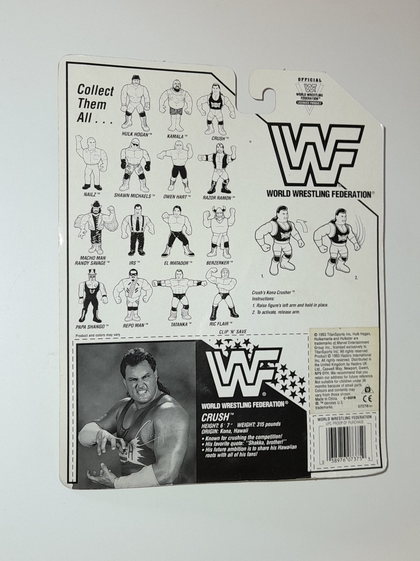 CRUSH - Vintage Hasbro WWF Action Figure Series 7 (1992)