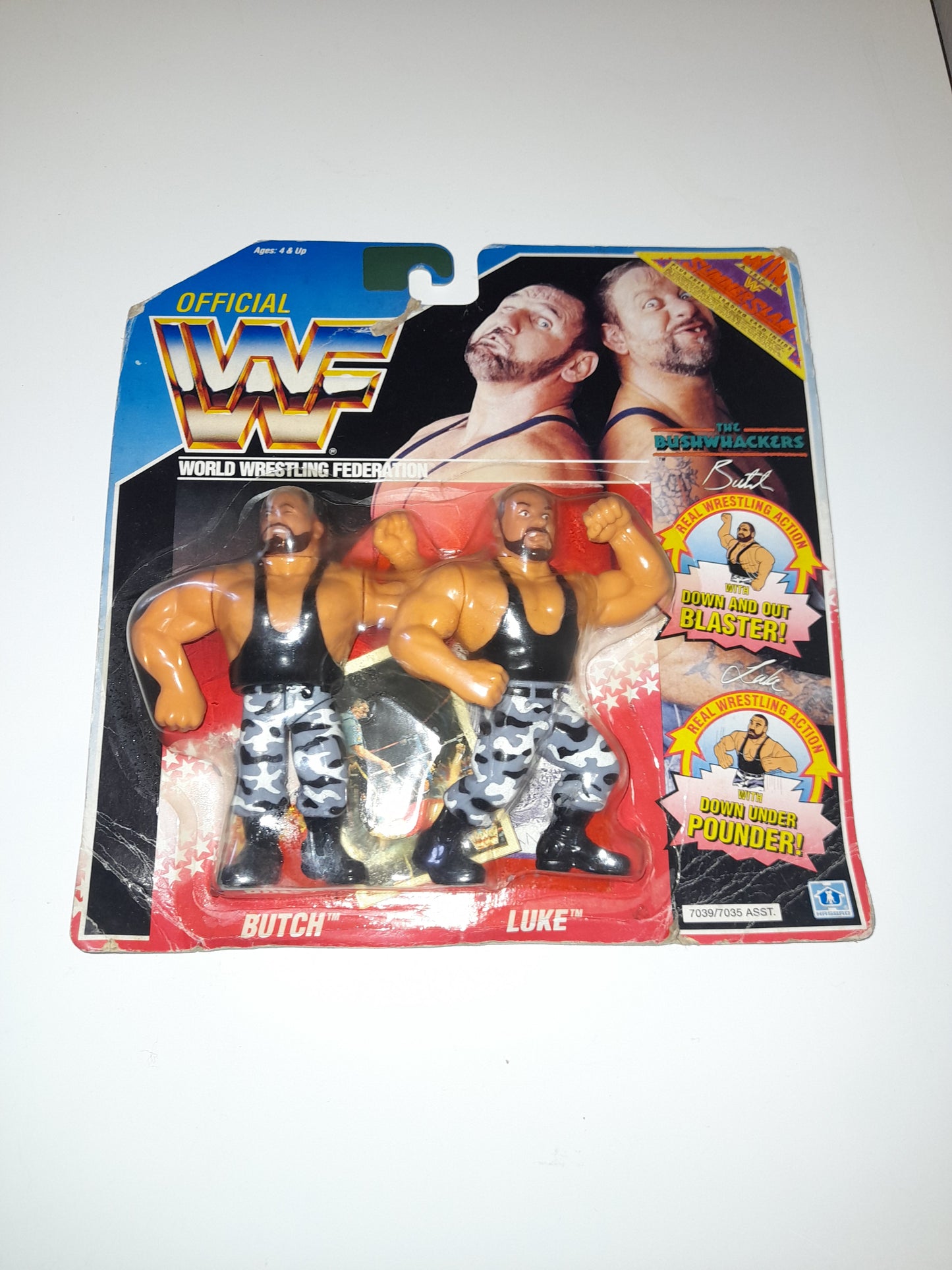 THE BUSHWACKERS Butch & Luke - Vintage Hasbro WWF Action Figure Tag Team Series 2 (1991)