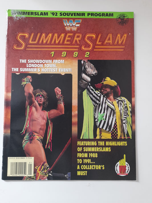 WWF SummerSlam 1992 - Ultimate Warrior Vs Macho Man - Official Event Program