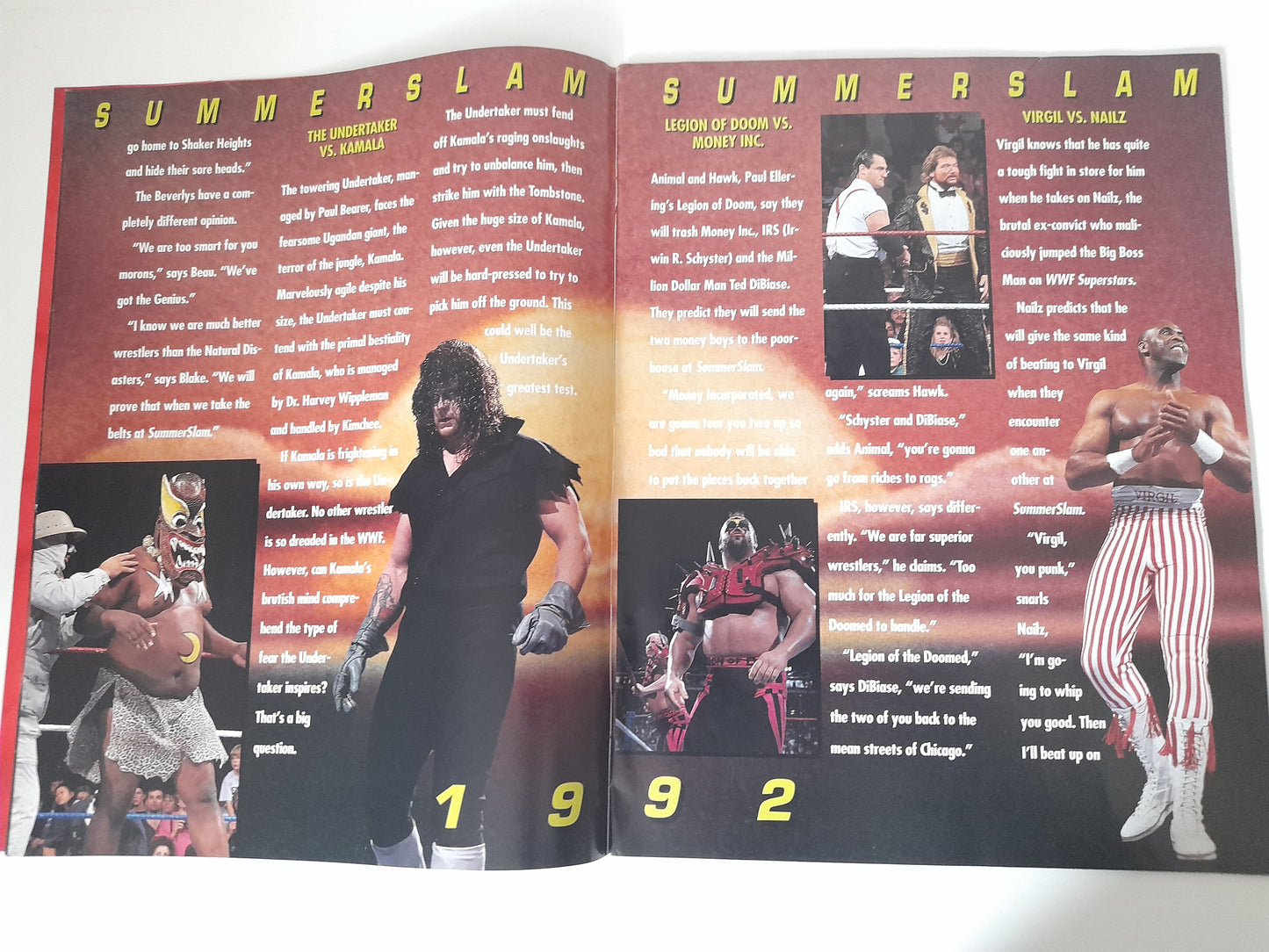 WWF SummerSlam 1992 - Ultimate Warrior Vs Macho Man - Official Event Program