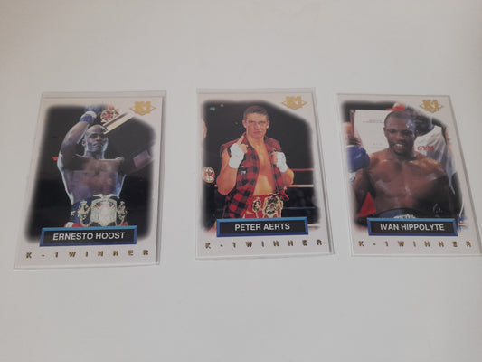 3x Special K-1 Winner Card Bundle - Bandai 1997 K-1 Kickboxing Official Trading Card Set