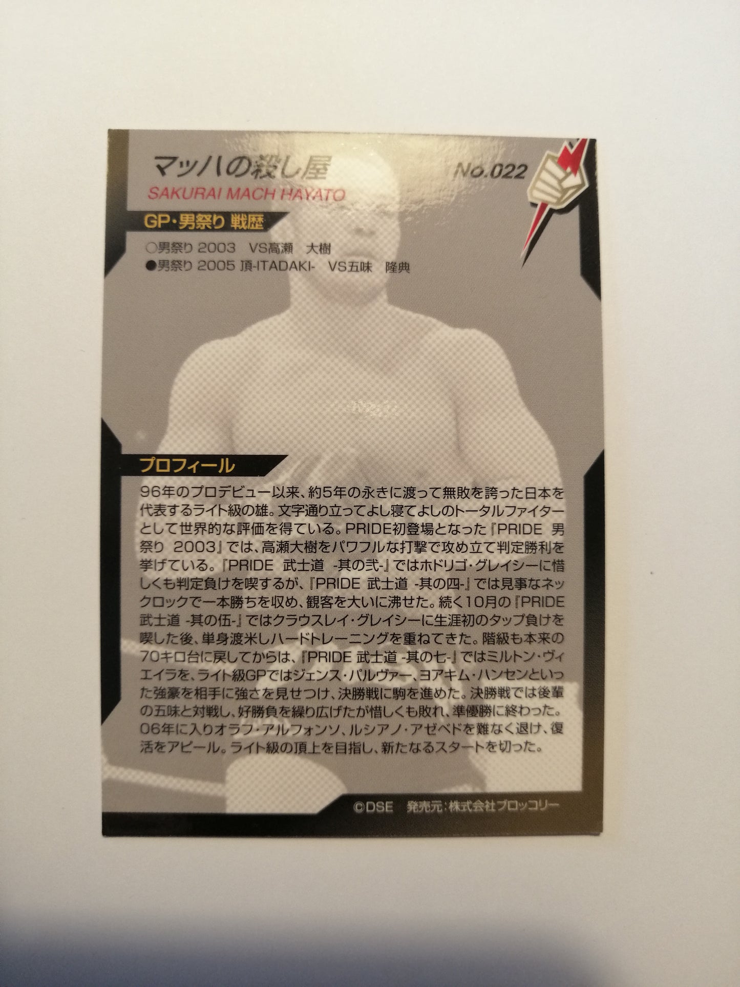 Pride FC DSE 2006 Official Trading Card - #022 Hayato Mach Sakurai